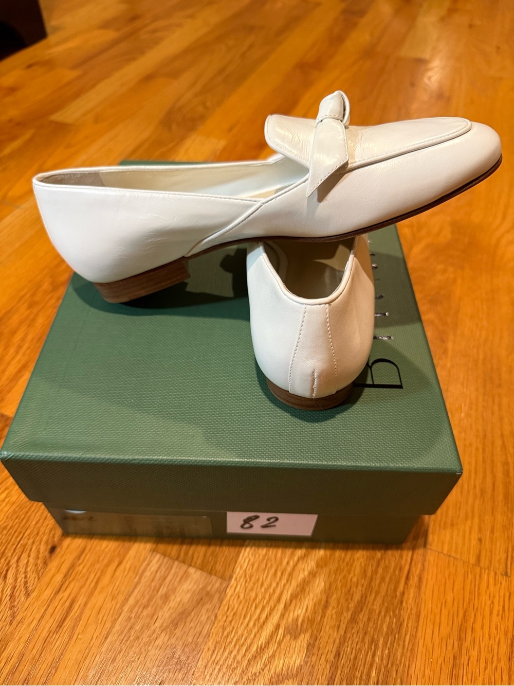 Alexander Birman White Leather Loafers